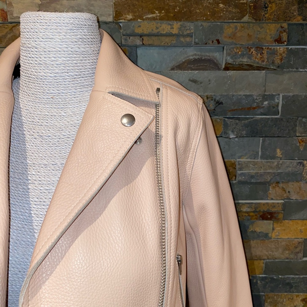 HOST PICK 🌸 T by Alexander Wang Powder Pink Leather Jacket (Multiple sizes) NWT - Picture 4 of 15